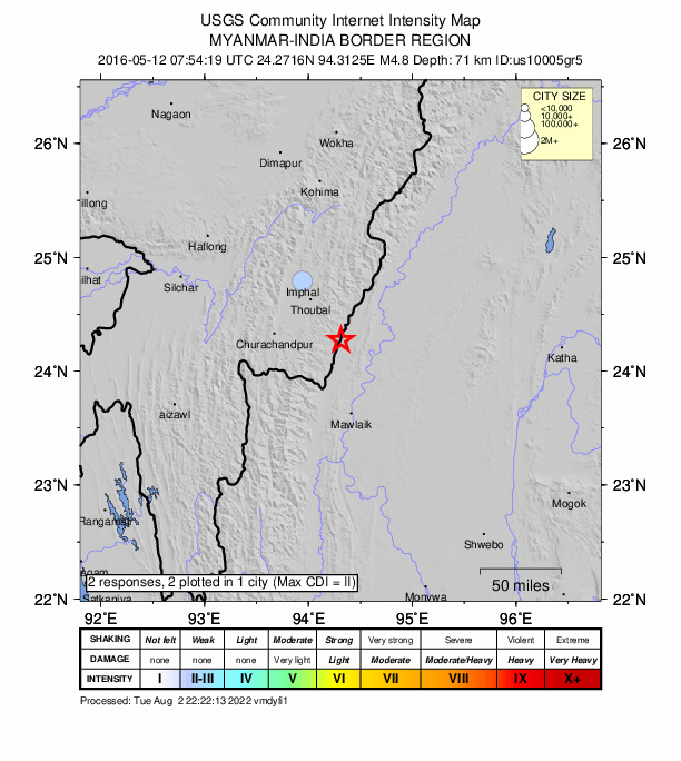 Did You Feel It? map: shaking reported by the public