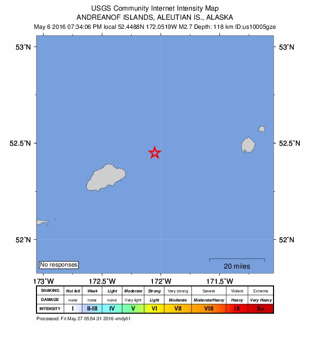 Did You Feel It? map: shaking reported by the public