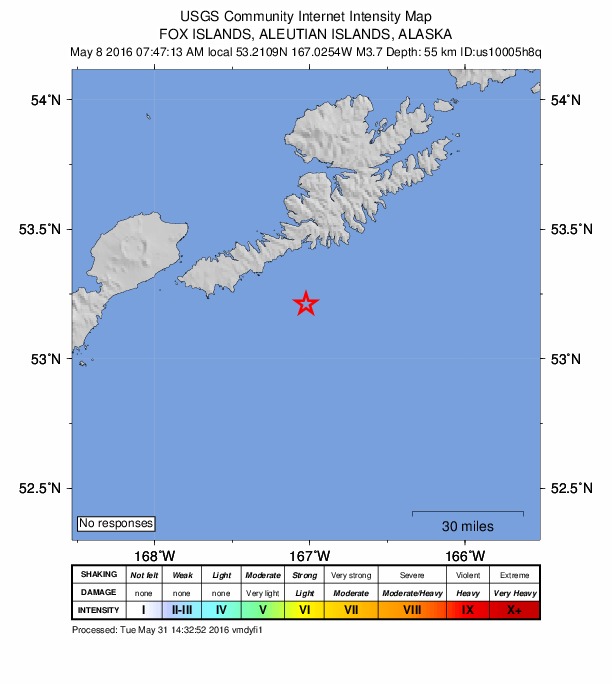 Did You Feel It? map: shaking reported by the public