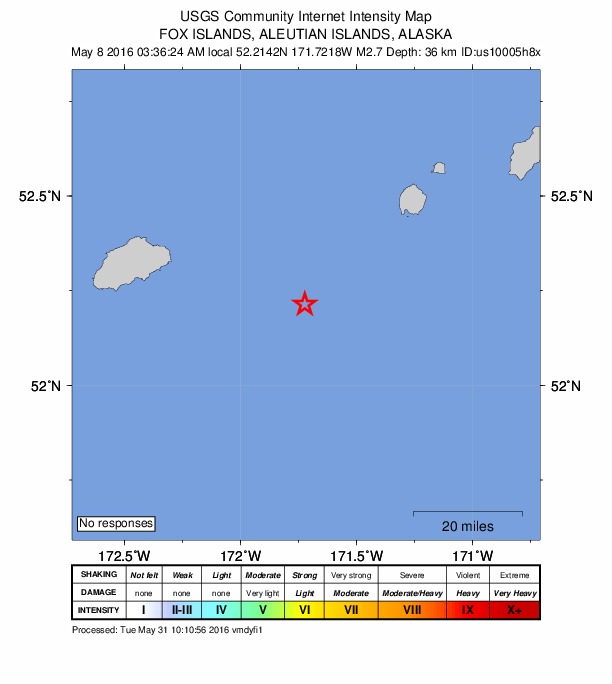 Did You Feel It? map: shaking reported by the public