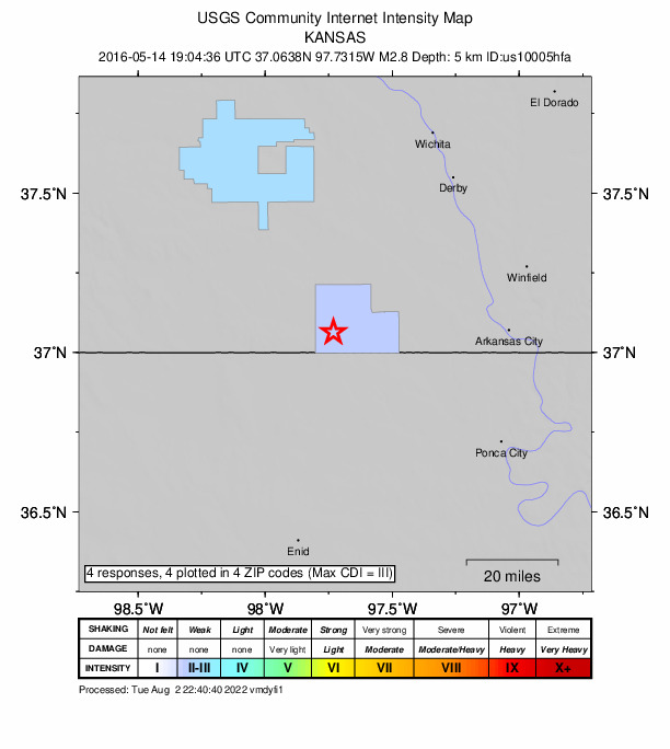 Did You Feel It? map: shaking reported by the public