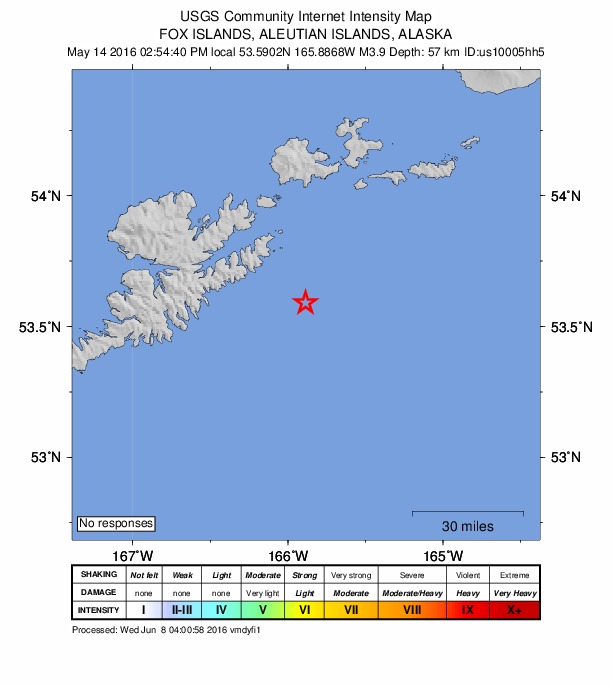 Did You Feel It? map: shaking reported by the public