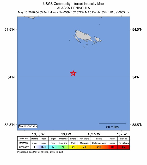 Did You Feel It? map: shaking reported by the public