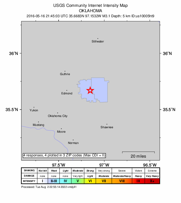 Did You Feel It? map: shaking reported by the public