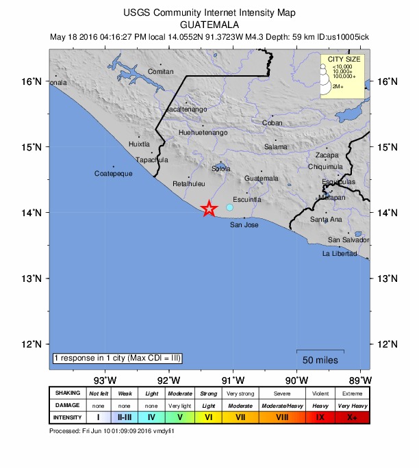 Did You Feel It? map: shaking reported by the public