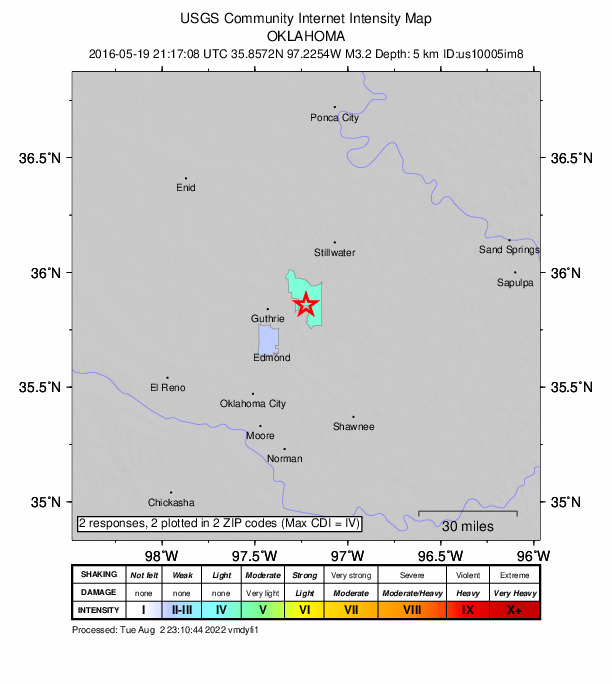 Did You Feel It? map: shaking reported by the public