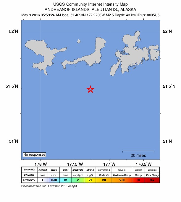 Did You Feel It? map: shaking reported by the public