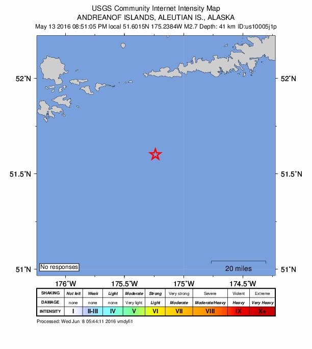 Did You Feel It? map: shaking reported by the public