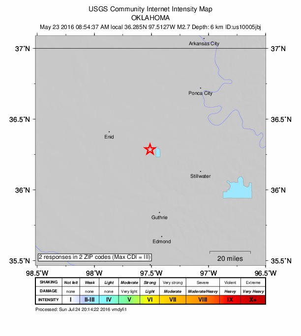 Did You Feel It? map: shaking reported by the public
