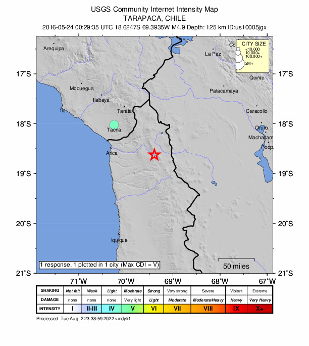 Did You Feel It? map: shaking reported by the public