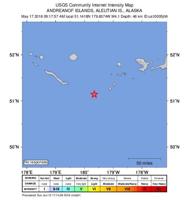 Did You Feel It? map: shaking reported by the public