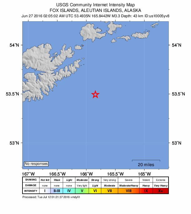 Did You Feel It? map: shaking reported by the public