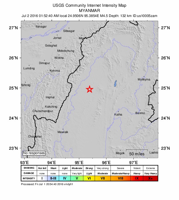 Did You Feel It? map: shaking reported by the public
