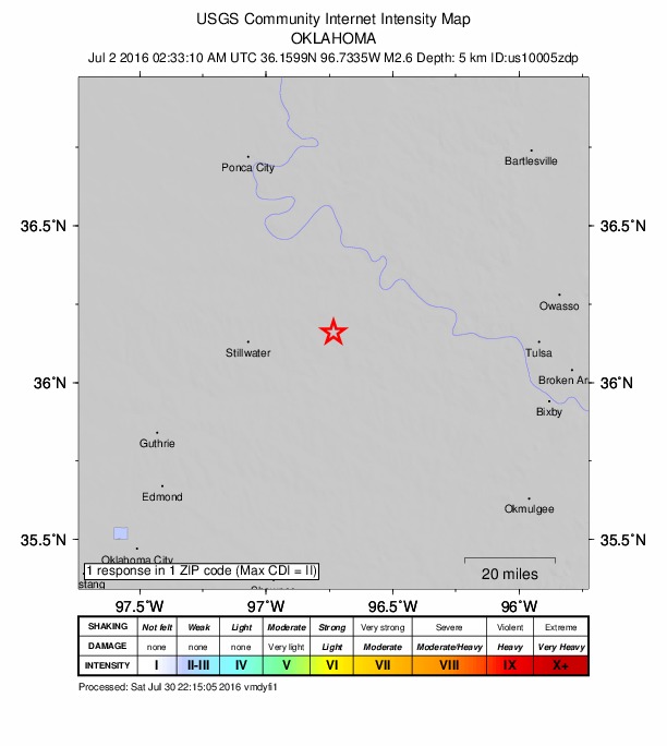 Did You Feel It? map: shaking reported by the public