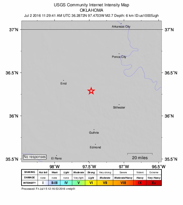 Did You Feel It? map: shaking reported by the public