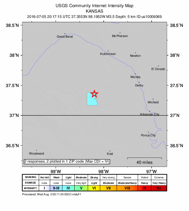 Did You Feel It? map: shaking reported by the public