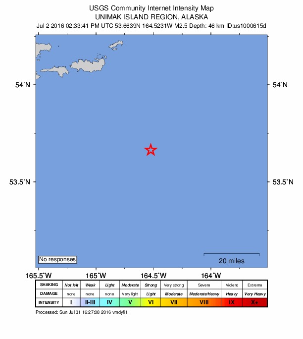 Did You Feel It? map: shaking reported by the public