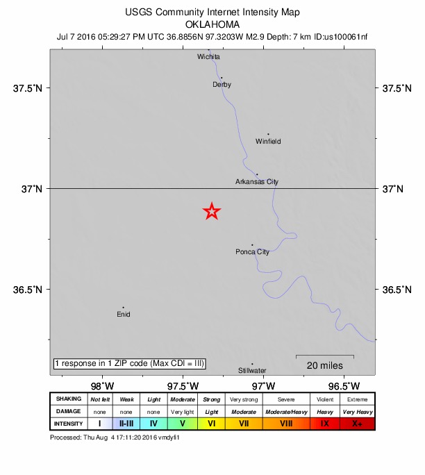 Did You Feel It? map: shaking reported by the public