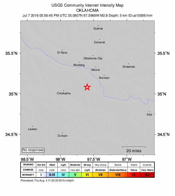 Did You Feel It? map: shaking reported by the public