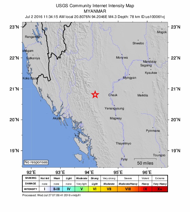 Did You Feel It? map: shaking reported by the public