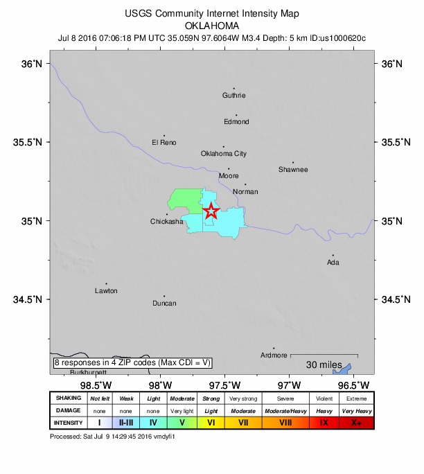 Did You Feel It? map: shaking reported by the public