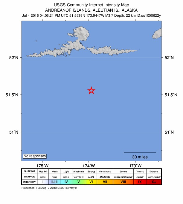 Did You Feel It? map: shaking reported by the public