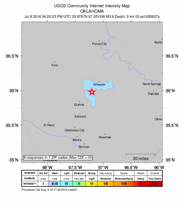 Did You Feel It? map: shaking reported by the public
