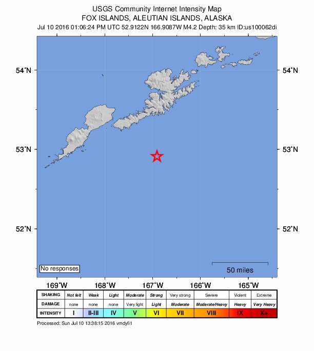 Did You Feel It? map: shaking reported by the public