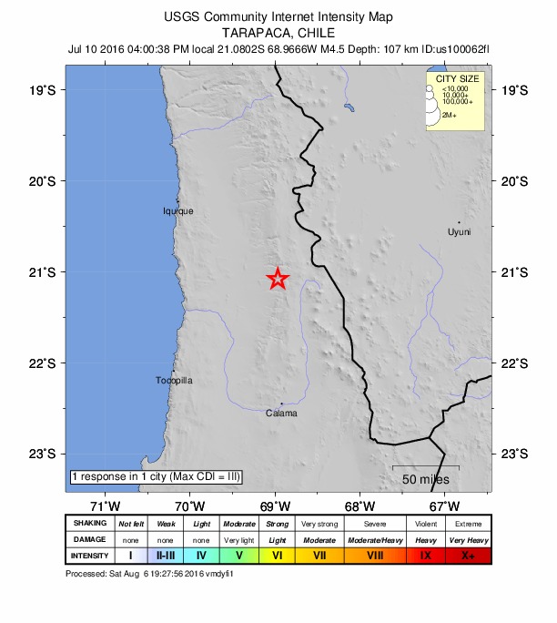 Did You Feel It? map: shaking reported by the public