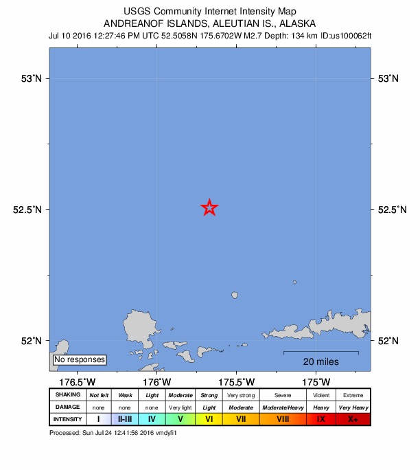 Did You Feel It? map: shaking reported by the public
