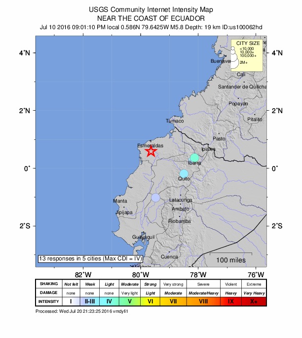 Did You Feel It? map: shaking reported by the public