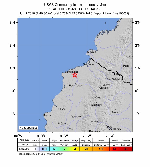 Did You Feel It? map: shaking reported by the public