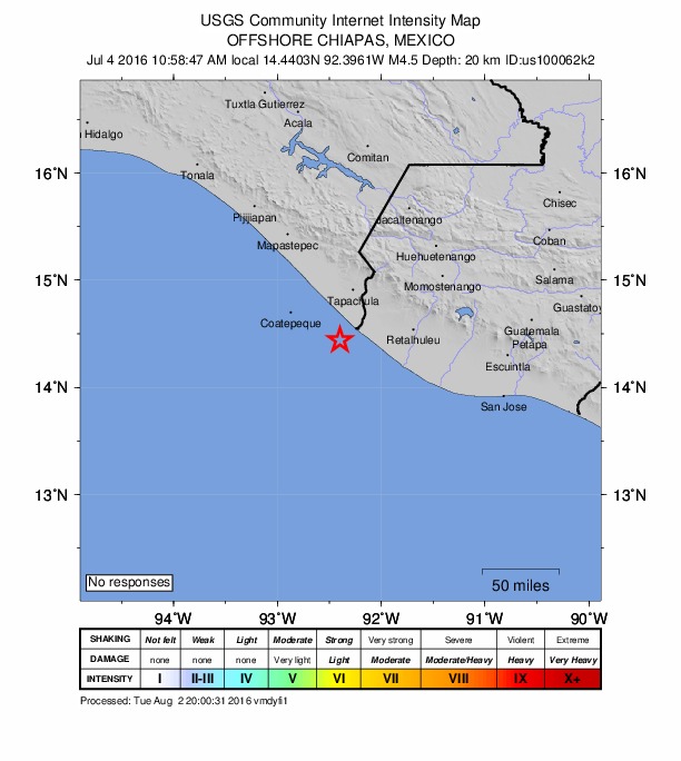 Did You Feel It? map: shaking reported by the public