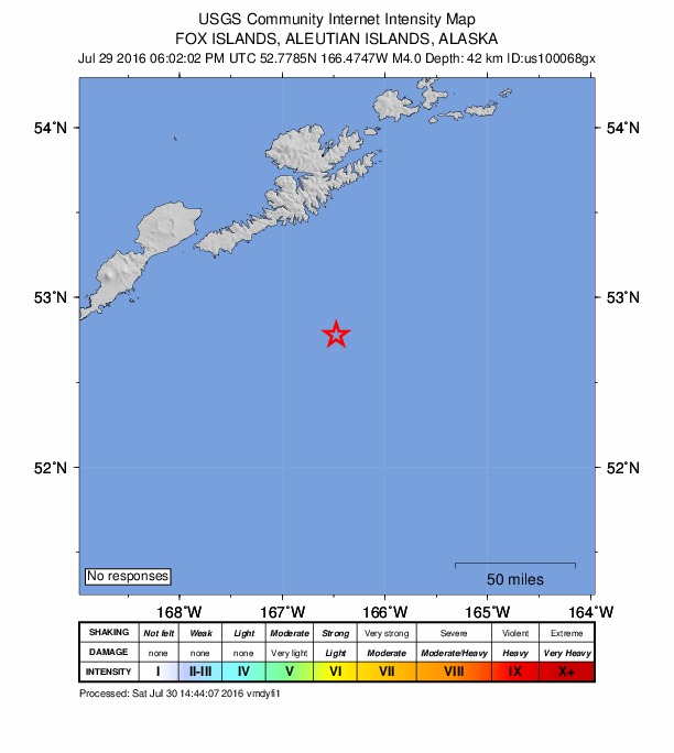 Did You Feel It? map: shaking reported by the public