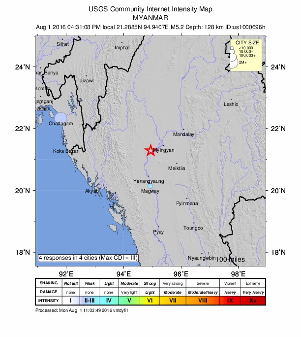 Did You Feel It? map: shaking reported by the public