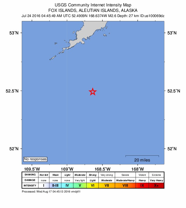 Did You Feel It? map: shaking reported by the public