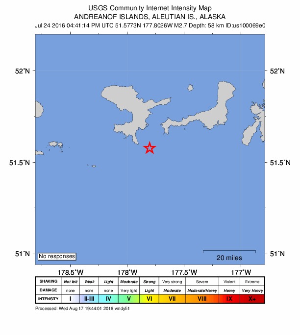 Did You Feel It? map: shaking reported by the public