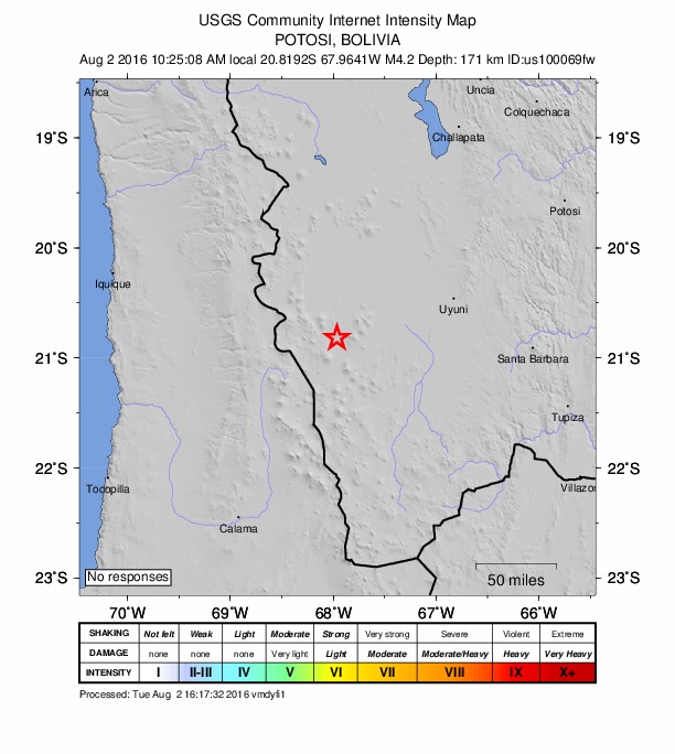 Did You Feel It? map: shaking reported by the public