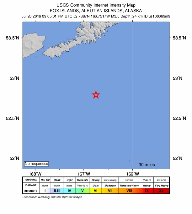 Did You Feel It? map: shaking reported by the public