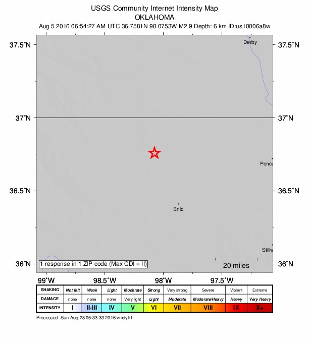 Did You Feel It? map: shaking reported by the public