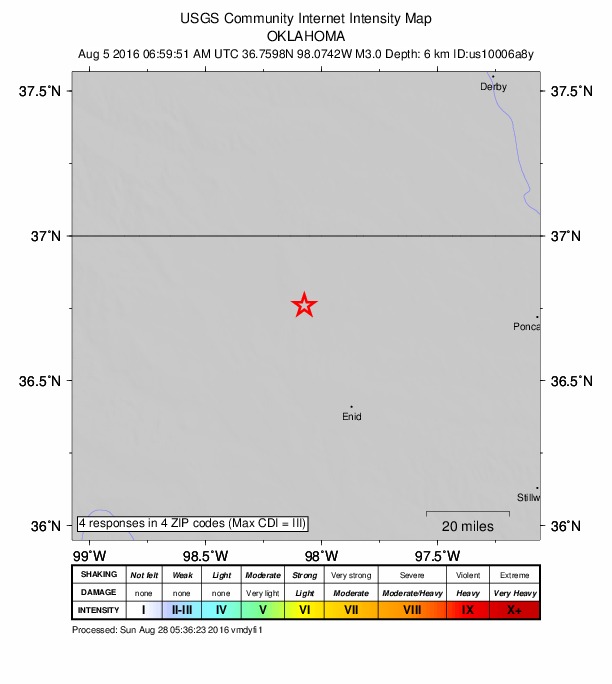 Did You Feel It? map: shaking reported by the public