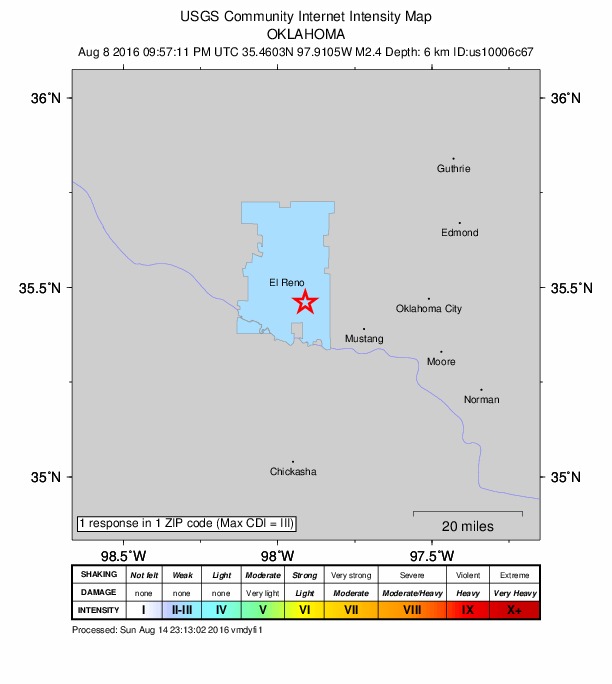 Did You Feel It? map: shaking reported by the public