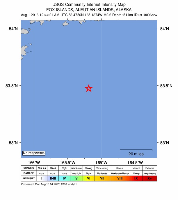 Did You Feel It? map: shaking reported by the public