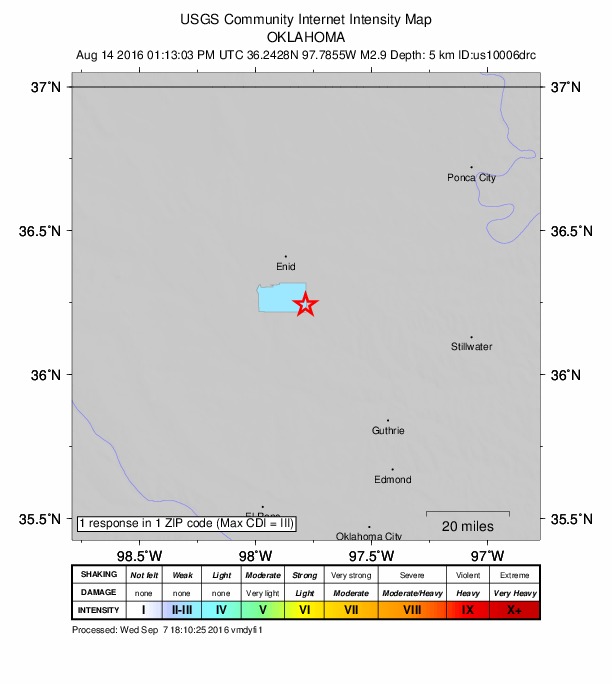 Did You Feel It? map: shaking reported by the public