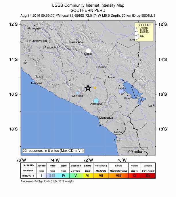 Did You Feel It? map: shaking reported by the public