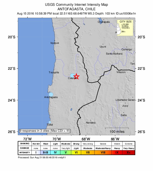 Did You Feel It? map: shaking reported by the public