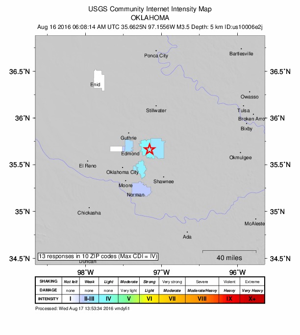 Did You Feel It? map: shaking reported by the public