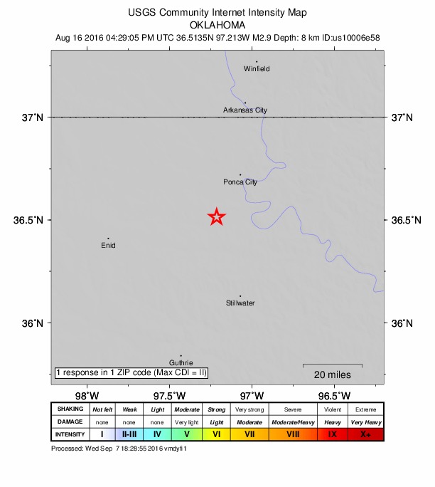 Did You Feel It? map: shaking reported by the public