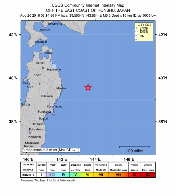 Did You Feel It? map: shaking reported by the public