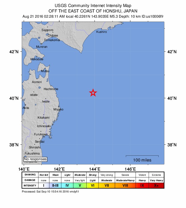 Did You Feel It? map: shaking reported by the public